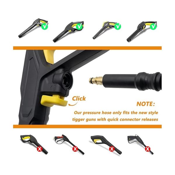 6M ersättningsslang, högtryckstvätt vattenslang, snabbkoppling, högtrycksvattenpistol, högtrycksslang för Kärcher K2 -K7.