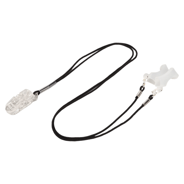 BTE Sound Aid Clip Protector A312 Black Rope Fixation Transparent lydforstærker Lanyard Clip S Binaural