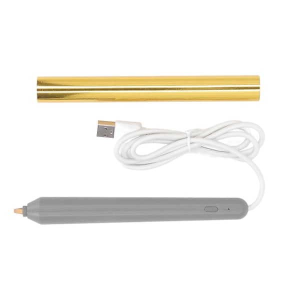 Varmfoliepenna USB Värmefolie Stämpling Präglingspenna ABS Hantverksverktyg för Ritning Skrivning Guld Färg