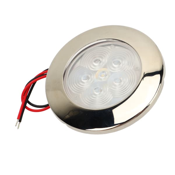 LED Puck-lys DC12V Bobil Båt Tak Innfelt Montering Interiørbelysning 1W Sollys Hvit 5500‑6300K