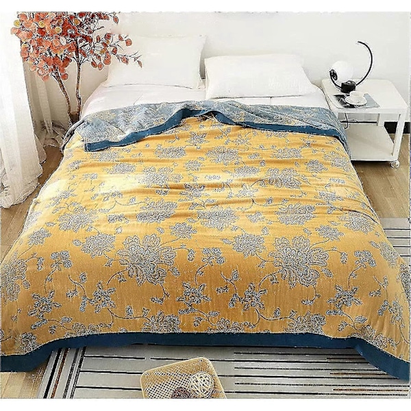Dobbeltsidig Bomullspledd Boho Sengeteppe for Sofa, Sengetøy 150 X 200 Cm farge 6