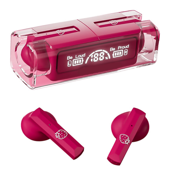 Bluetooth-hörlurar Cartoon Design Brusreducering Trådlösa Bluetooth-hörlurar Hörlurar för IOS för Android Rose Red