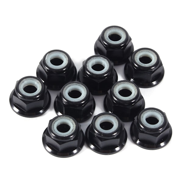 Anodiserte M4 Nylon Insert Selvlåsende Muttere Hex Låsemutter Aluminiumlegering 10stk sett