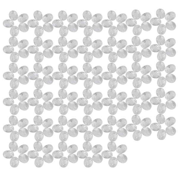 200 st/förpackning Flatback Akryl harts sömnad Glänsande kristall med hål hantverkstillbehör (#6)