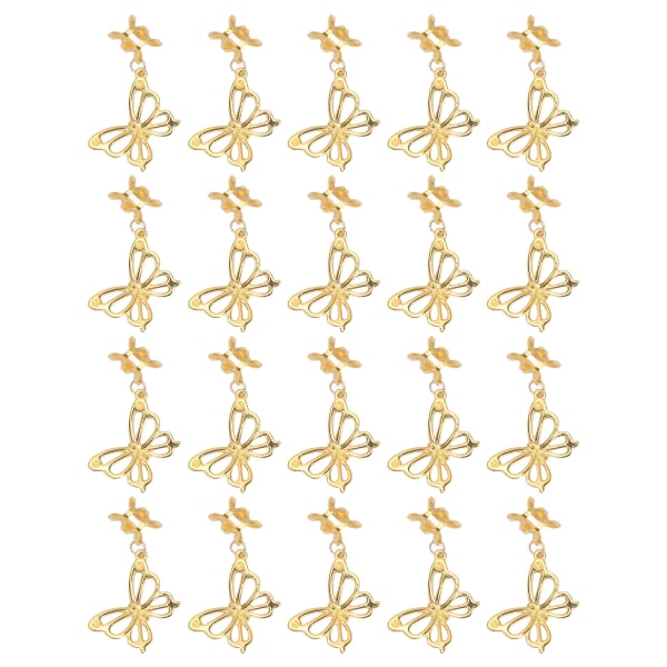 20 STK Sommerfuglanheng Legering Dekorasjoner DIY smykker Tilbehør for Halskjede Armbånd Dreadlocks Gull