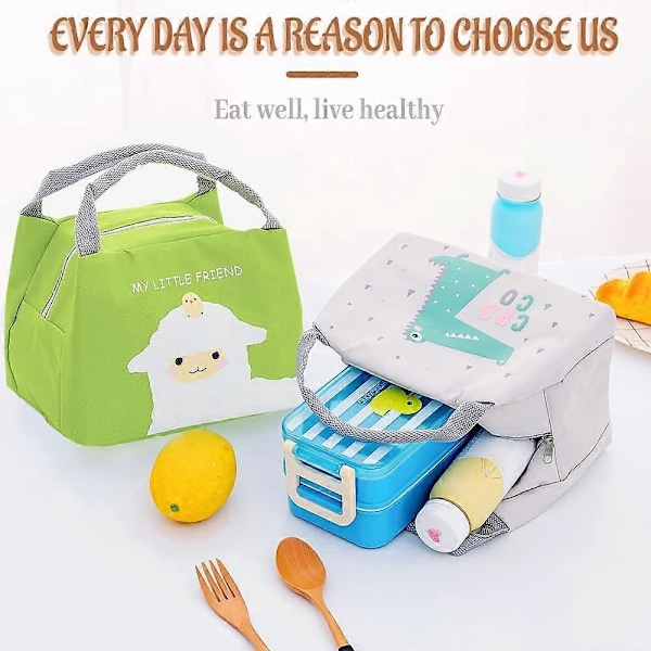 Liten kjølebag for små jenter, isolert lunsjbag, matboks for barn, mini kjølebag for barn, multifunksjonell lunsjbag for kvinner, for mattransport ((Pola