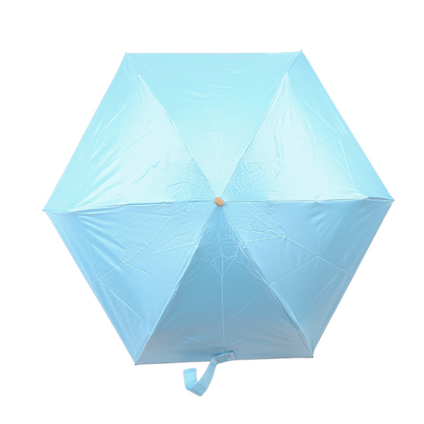 6 Rib Umbrella Impact Cloth UV Beskyttelse Robust Bærbar Folde Paraply til Mænd Kvinder
