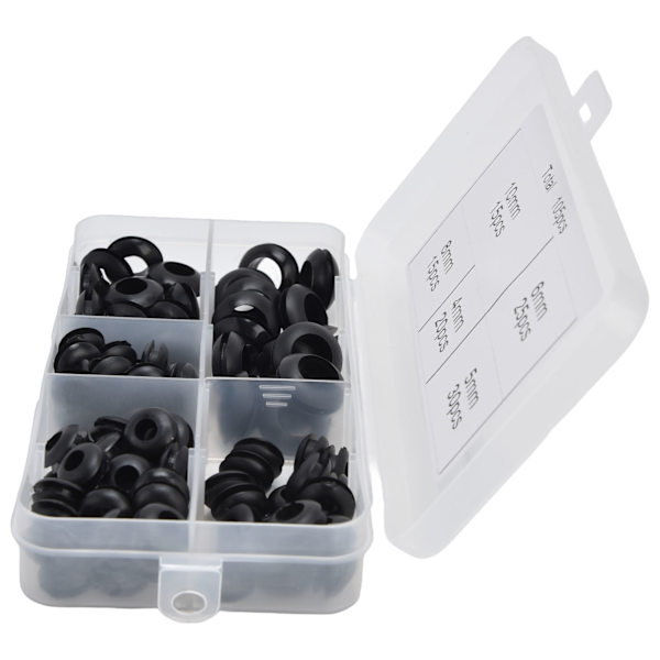 105st Grommet sortimentssats Gummi Elektriska packningsringar Ledningar VVS Skyddsspole