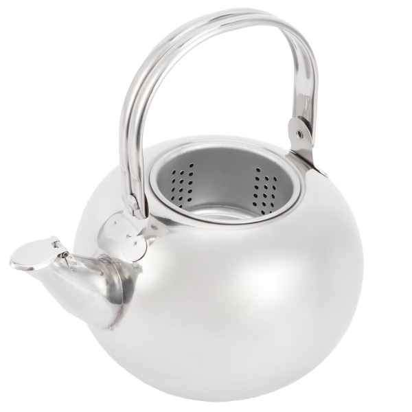304 Rostfritt Stål Tekanna Platt Botten Induktionskokare Vattenkokare Tekanna med FilterSilver 14cm 1L