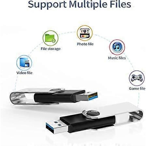 32GB USB 3.0 Flash Drive 5-pack, USB 3.0 Minne Stick med LED-indikator Vridbar USB-minne Bulk U Disk 32GB Pendrive Jump Drive Zip Drive för Data