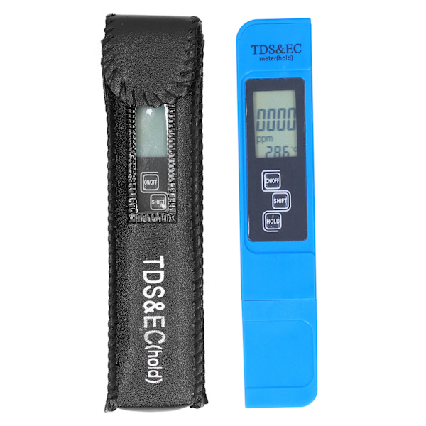 0-9999 ppm TDS/EC-tester Bærbar vannkvalitetsmonitor Testpenn Multifunksjonelt testinstrument