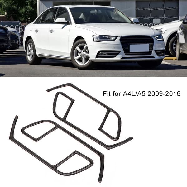 4 stk. myke karbonfiber dørhåndtak til bilinteriør, passer til A4L/A5 2009-2016
