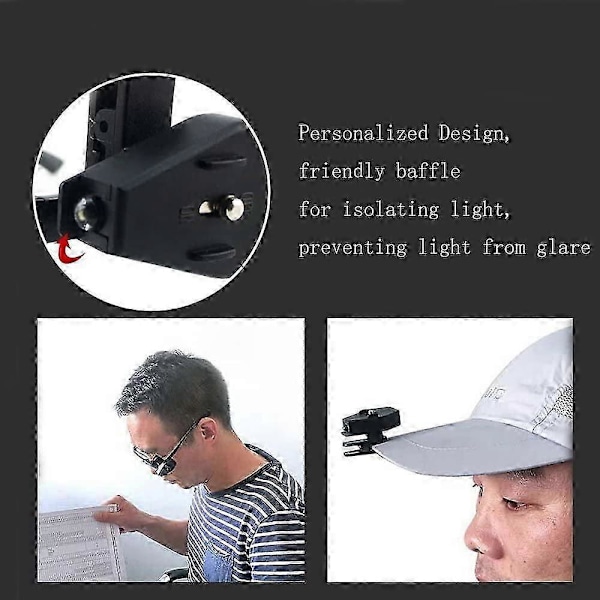 Mini Læselampe, Clip-on Lampe Clip-on Lommelygte Clip-on Lampe til Natlige Vedligeholdelsesfiskeenheder til Læsning (1 par)_SZXM