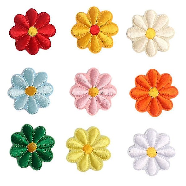 Blomster Applikationer Patches Stryge-på Broderet Blandet Farve 36 Styk