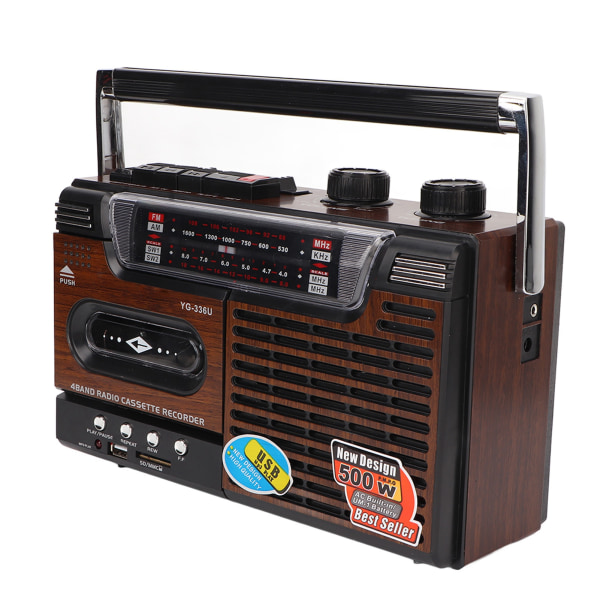 Kasettisoitin AM FM -radio Vahva signaali Kohinaton Tukee muistikorttia ja USB-liitäntää Kannettava kasettisoitin Nauhuri EU-pistoke 220V