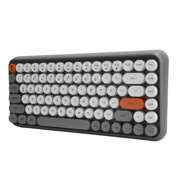 Ajazz Wireless Keyboard Bluetooth 84 Keys Retro Rund Keycap Gaming Kontorrekvisita 308IGray