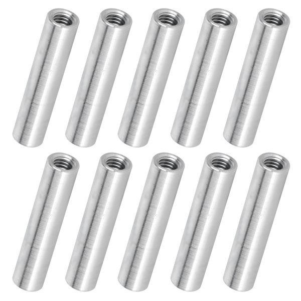10 st aluminiumlegering kolonn runda hontrådsdistanshållare stöd fästelement M4x0,7 mm lång 24 mm