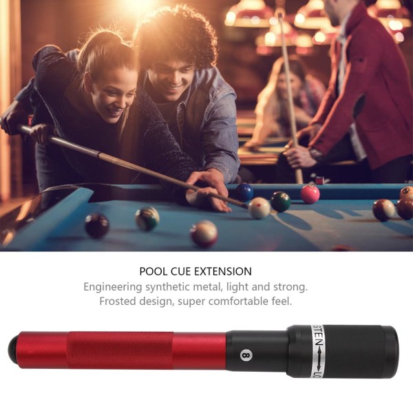 Nine ball Club Teleskopisk Pool Cue Extension Tillbehörsdelar (Rose Red)