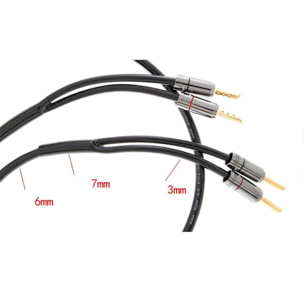 5 stk. 5/6/7/9/13/15/18mm Hifi Audio Kabel Høyttaler Bi-wire Boots Y Splitter Bukser Zekai Svart 6MM