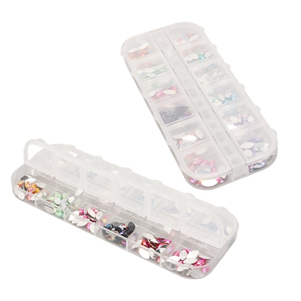 2 æsker negle-rhinestones flad bag assorterede lyse farver mousserende bredt anvendte neglekunststen til manicure DIY makeup