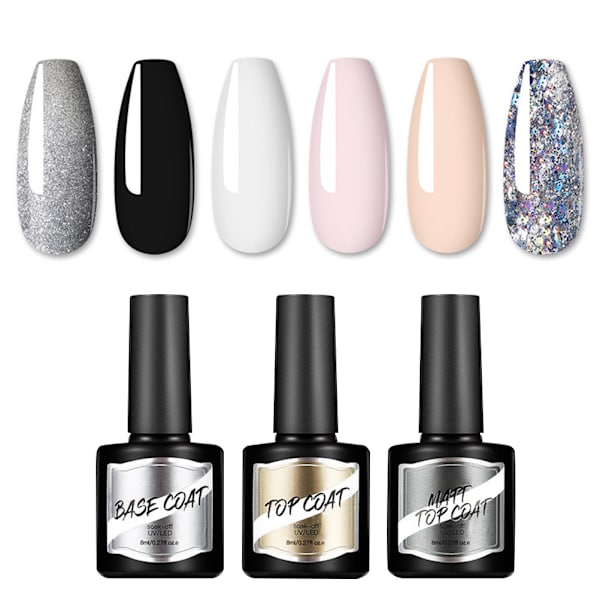 9-delad gelnagellackset Manikyr nagellackset för nagelkonst salongdesign Manikyr startset
