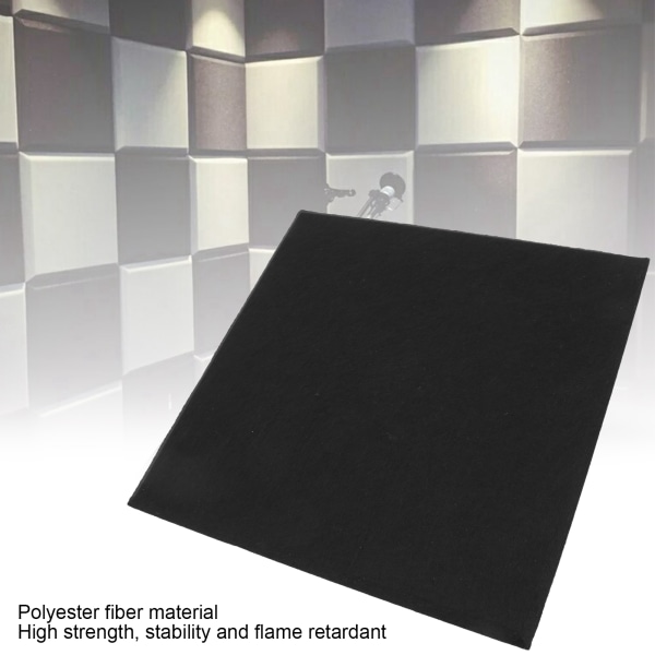 Akustiske polyesterfiber lydtætte paneler (sort, 6 stk) Black