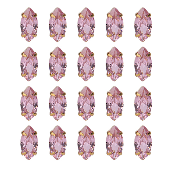 20 st sy zirkon strass gyllene klo DIY klänning kläder tillbehör 5x10mm rosa