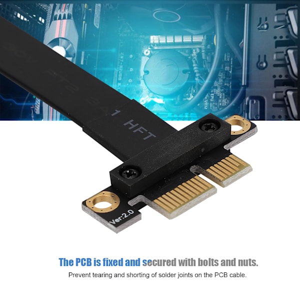 20 cm PCI E 1X 90 graders höghastighetsförlängningssladd med guldfingerskydd