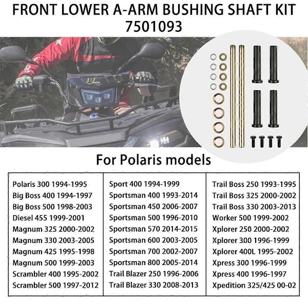 Front Lower A-ARM Bøsningsaksel Sæt 7501093 til Sportsman