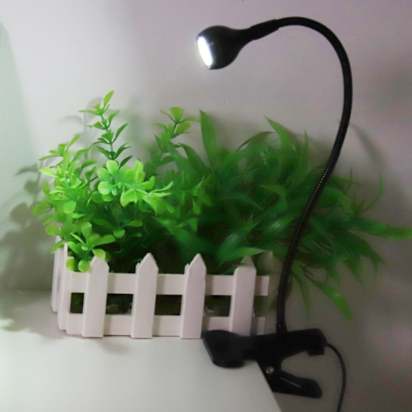 USB LED-pöytävalaisin, minipöytä yövalaisin pidikkeellä kotiopiskelua varten, mustavalkoinen