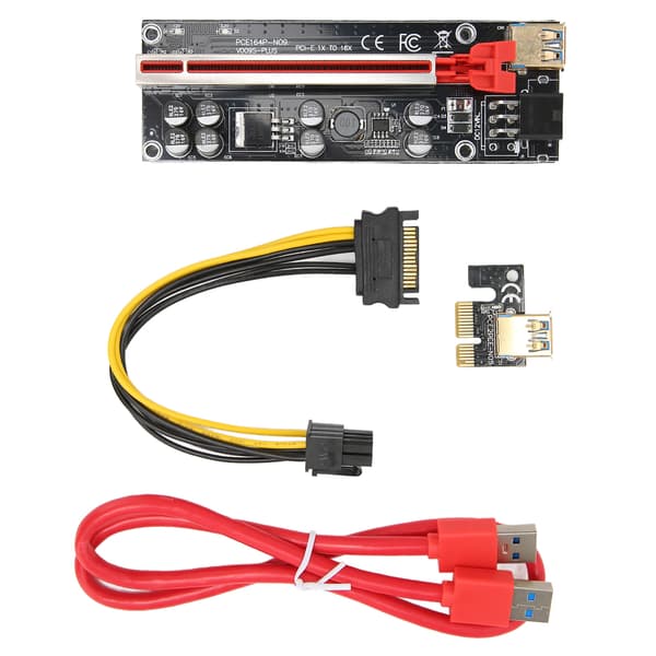 PCIE Riser-kort 8 faste kondensatorer Stærk anti-interferens GPU 1X til X16 til Windows 7 til Windows 8