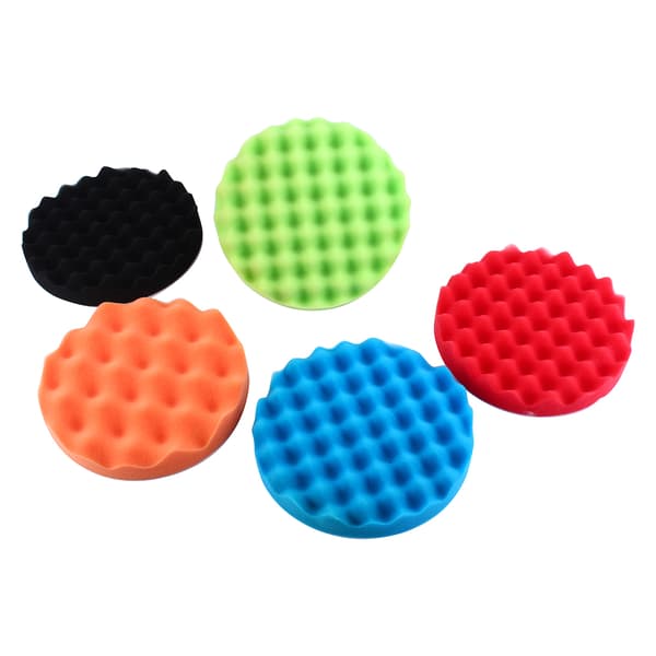 7 st 7\" Svamp Polering Vaxning Polerplattor Kit Compound Bilpolermaskin M14 Borradapter