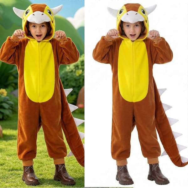 Dinosaurie-heldragt med hætte til børn, dyrekostume til Halloween, efterårs- og vinterpyjamas, blågrå Dilophosaurus, S Blue gray Dilophosau S