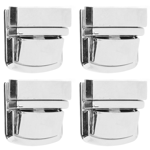 4 stk. veskelås i sølv, veskelås med tommelfingerlås, spenner, veskelås i metall for DIY-håndverk
