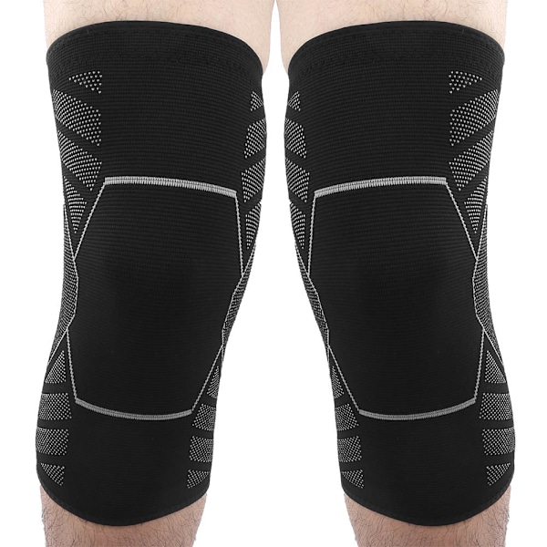 1 par sport knäskydd slitstarkt andningsbart nylon utomhus knästöd (Silver XL )