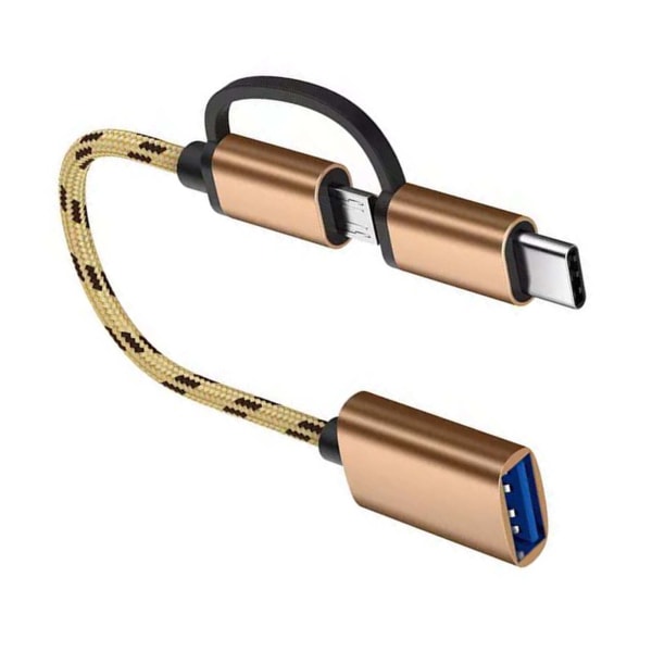 TYPE C OTG Adapter Kabel 2 i 1 USB Type C til USB Adapter til Android Telefon U Disk Card Reader Rose Gold