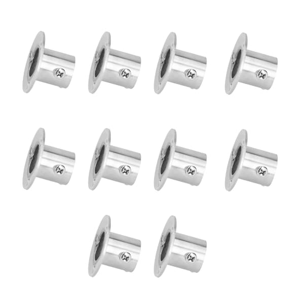 10Set Flänsad Hållarbas Tjock Rostfritt Stål Garderobsstångsrörsfäste HårdvaraΦ19