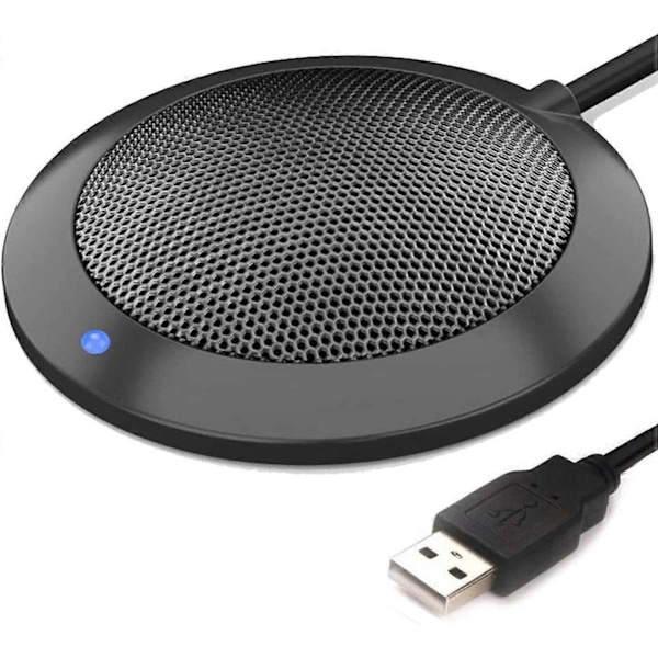 Konferens USB-mikrofon för dator, Plug & Play Omnidirektionell Gränsskiktskondensator PC-mikrofon för Streaming, VoIP-samtal, Skype, Chatt