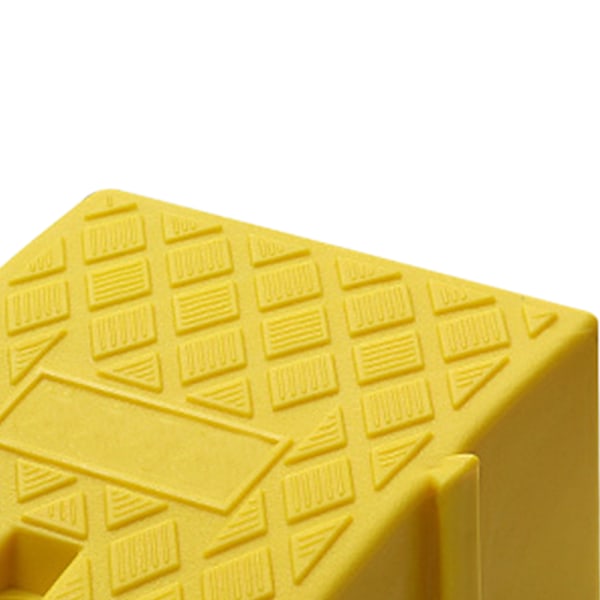 Kantstensramp i plast, 13 cm hög tröskel, uppfartsramp, fri skarvning, halkfri lutningsramp, gul