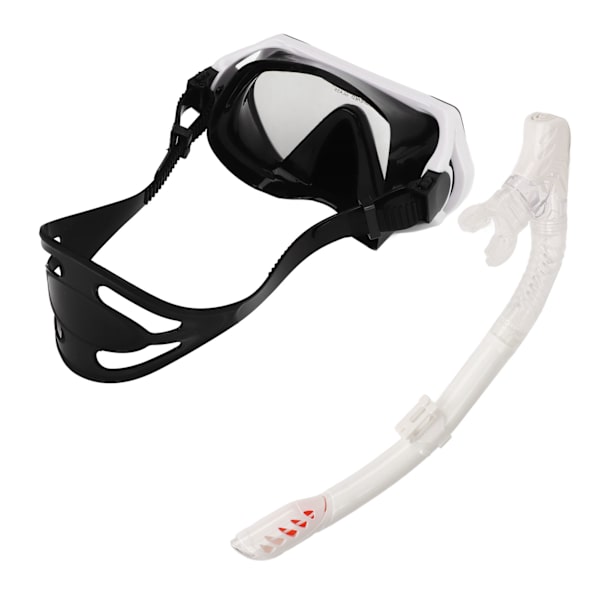 Justerbart snorklesett for voksne, snorkelbrille og pustetube, snorkleutstyr for voksne til svømmetrening, hvitt