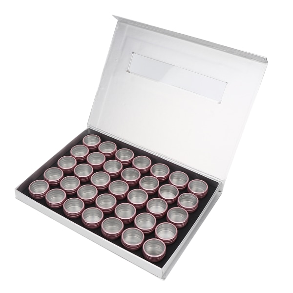 35 platser Tom Nagel Manikyr Smycken Förvaringslåda Case Hållare Nail Art Tips Nagelverktyg ContainerRose Gold + Silver