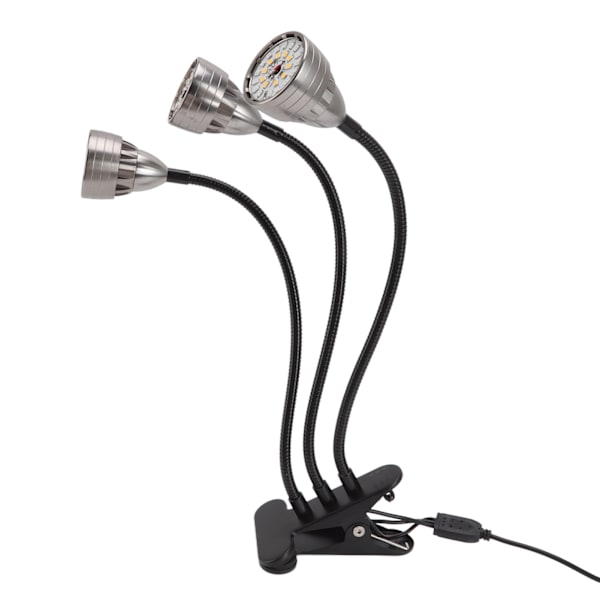 Växtlampa inomhus Full Spectrum LED växtlampa Clip USB-driven Succulent Fill Lamp 3 huvuden