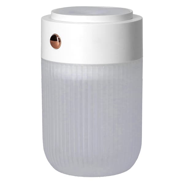 Cool Mist Luftfugter Mini Bærbar 250 ml USB Ultra Stille Diffuser med Farverigt Natlys Hvid