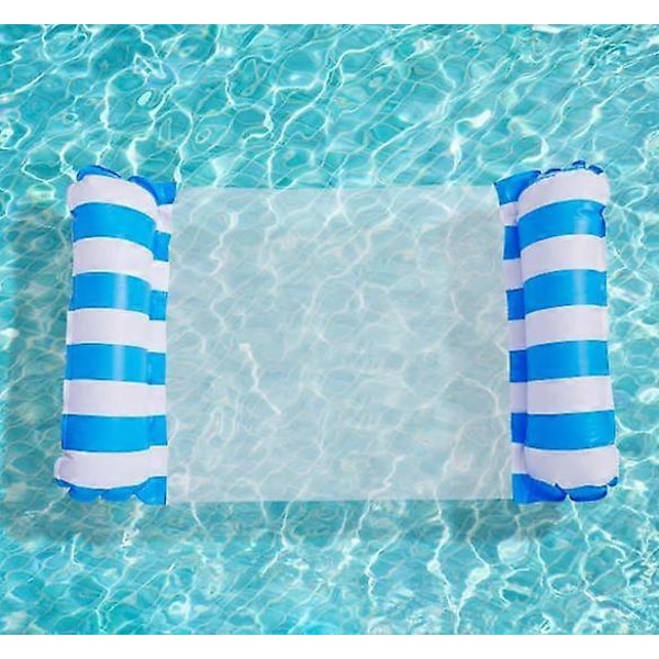Blå Oppustelig Poolmadras, Oppustelig Flydende Hængekøje, Vandhængekøjer, 4 i 1 Pool Float, Flydende Oppustelig Hængekøje, Bærbar Strand Vandhængekøje