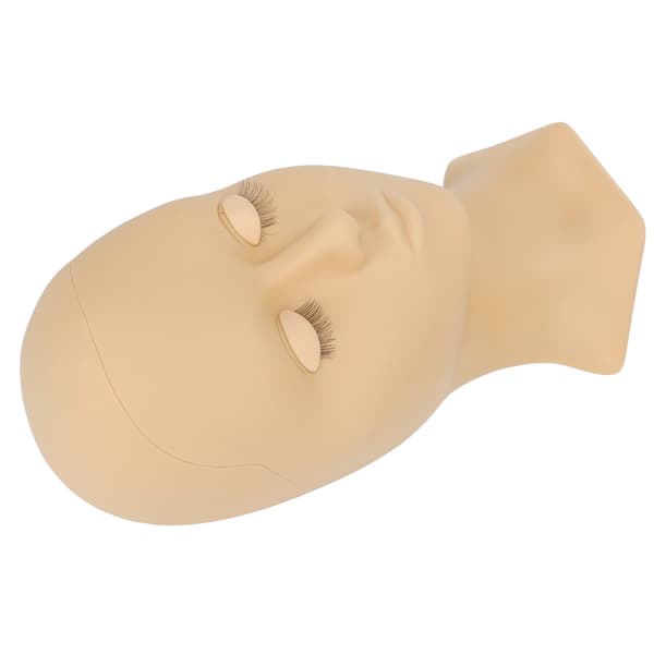 Øyenvippeforlengelse Mannequin Hode Avtakbare Øyelokk Høy Simulering Silikon Vippetrening Øvelseshode Hudfarge