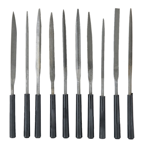10 st stål multi fil smycken polering bearbetning träsnideri metall handfil set