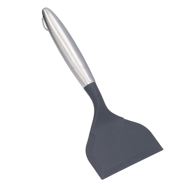 Bred stekspade i rostfritt stål för att förhindra att mat fastnar, köksstekspade för köket, grå (304#)