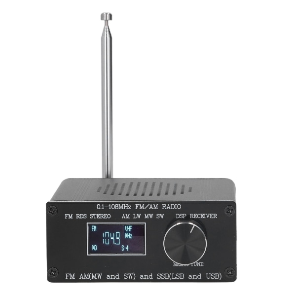 Full Band Radio Receiver FM AM SSB 0.96in Display SMA USB Charging Accessory Set Kit