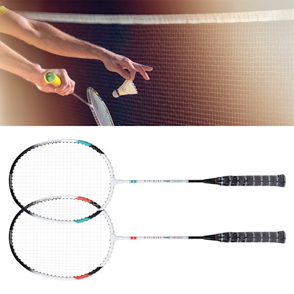 2 st aluminiumlegering nylon badmintonracket inomhus utomhus sportträning racket för tävlingsträning