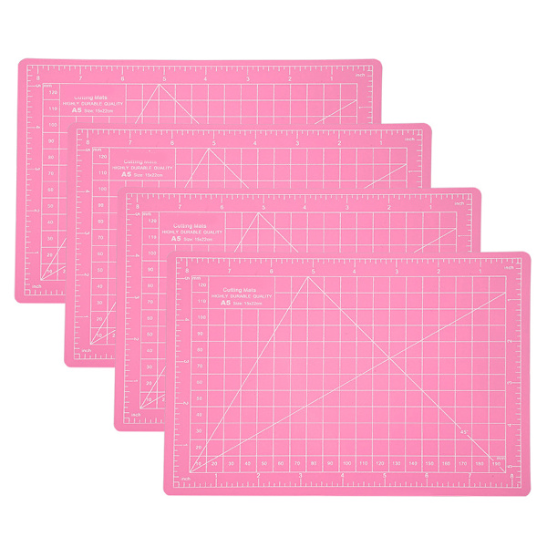 4 st skärmatta A5 rosa PVC modellskärmatta hantverkspapper snidning gravyr skala bräda